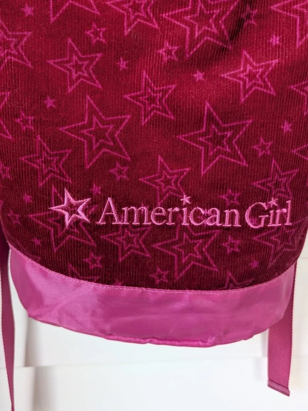 AMERICAN GIRL BERRY RED CORDUROY BACKPACK CARRIER